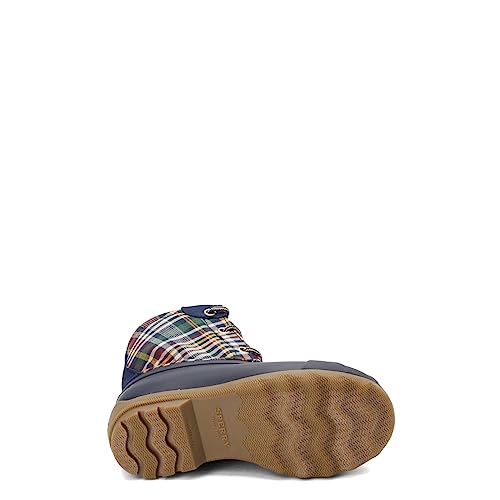 Sperry Port Rain Boot, Plaid/Navy, 9 US Unisex Little Kid