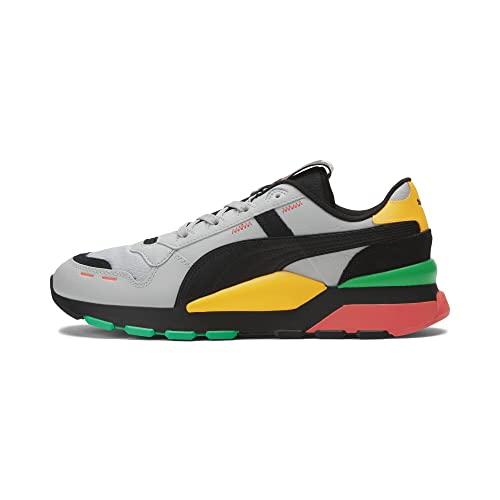 PUMA Men's RS 2.0 Sneaker, Block Party Cool Light Gray Black-Yellow Sizzle, 8