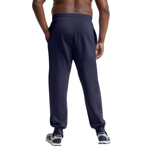 Champion Mens Joggers, Powerblend, Fleece For (Reg. Or Big & Tall) Athletic-sweatpants, Navy Script, Small US