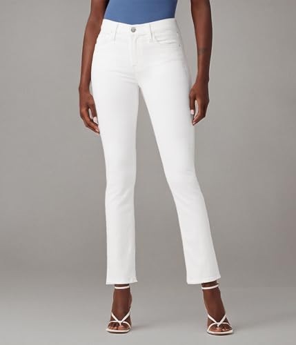 HUDSON Womens Nico Mid Rise, Straight Leg Ankle Jeans, White, 27 US