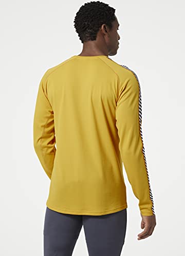 Helly-Hansen Mens LIFA Active Stripe Baselayer Crew, 340 Straw, XX-Large
