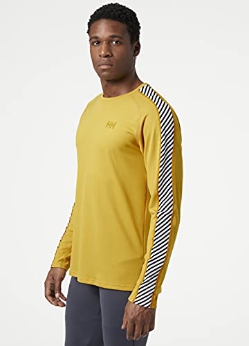Helly-Hansen Mens LIFA Active Stripe Baselayer Crew, 340 Straw, XX-Large