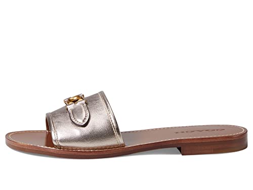 Coach Ina Metallic Leather Sandal Platinum Champagne 5 B (M)