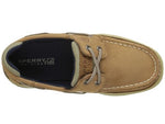 WKG Lanyard Boat Shoe, Dark TAN/Navy, 1 Wide US Unisex Big_Kid