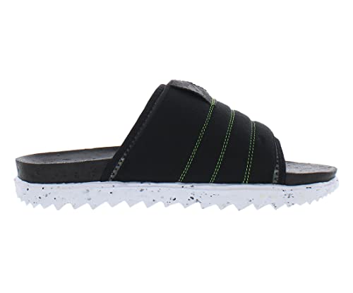 Nike Asuna Crater DJ4629-002 Mens Slide Shoes (Black/Iron Grey-White-Mean Green)