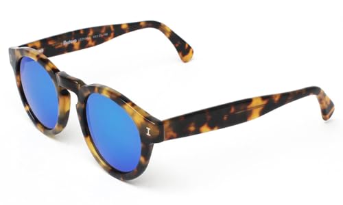 Illesteva Women's Leonard Mirrored Sunglasses, Tortoise/Blue, One Size