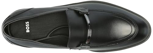 BOSS Tayil Smooth Leather Bit Loafer, Black Currant, 7.5
