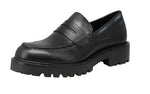 Vagabond Womens Kenova Smooth Black Leather Chunky Sole Loafers - Black - 10