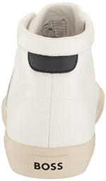 B Logo High Top Leather Sneaker Light Cream