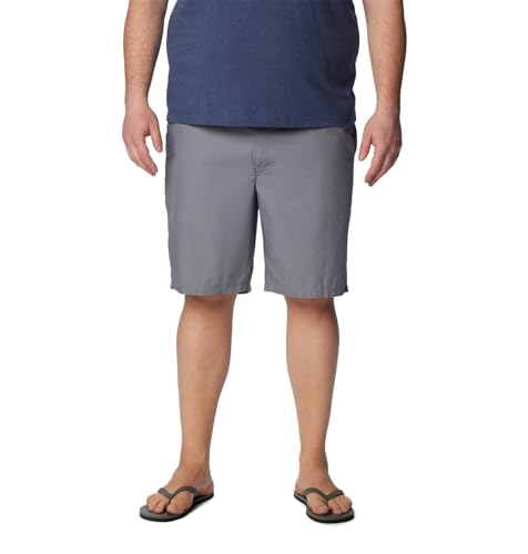 Columbia Mens Washed Out Hiking Short, Grey Ash, 34 x 10