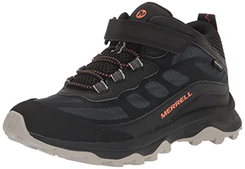 Merrell Moab Speed MID A/C WTRPF Hiking Boot, Black, 12 Wide US Unisex Big_Kid