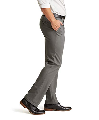 Dockers Men's Straight Fit Signature Lux Cotton Stretch Khaki Pant, Magnet, 36W x 34L