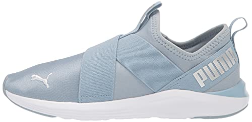 Puma Women's Prowl Slip On Cross Trainer, Pastel Blue Fog-Metallic Silver, 5.5