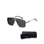 Carrera CA1016/S 0KJ1 64mm Dark Ruthenium/Gray Square Sunglasses for Men for Women + BUNDLE with Designer iWear Eyewear Kit