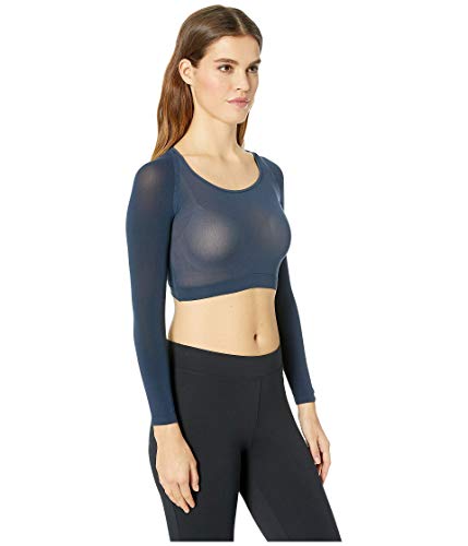 SPANX Long Sleeve Arm Tights™ Layering Shirt for Women – Blended Nylon – 360-Degree Coverage, Opaque Port Navy 1X-2X One Size