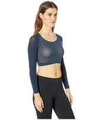 SPANX Long Sleeve Arm Tights™ Layering Shirt for Women – Blended Nylon – 360-Degree Coverage, Opaque Port Navy 1X-2X One Size