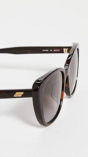 Bottega Veneta Women's New Entry Beveled Shape Sunglasses, Havana-Havana-Grey, One Size