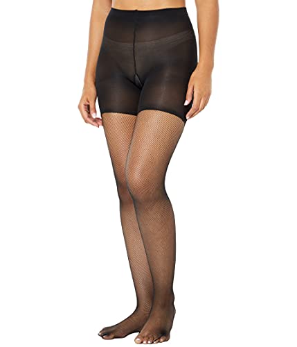 SPANX Tights for Women Micro-Fishnet Mid-Thigh Shaping Tights Black e