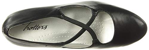 Trotters Women's Pumps, Black Leather, 9.5 X-Wide