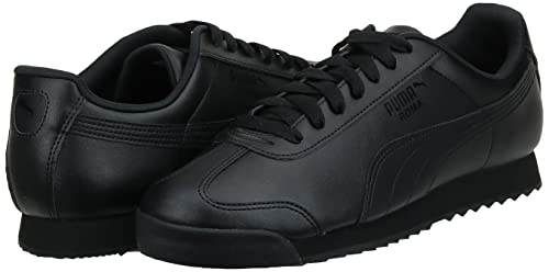PUMA Mens Roma Sneaker, Basic black-black, 11