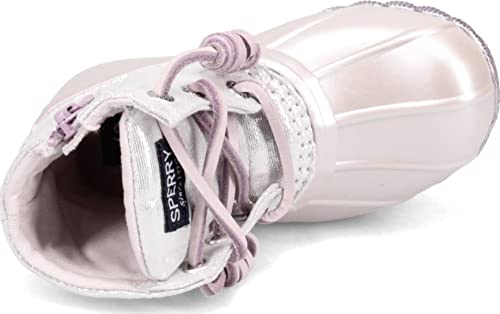 Sperry Saltwater Sparkle Textile Rain Boot, Lilac, 7 US Unisex Little Kid