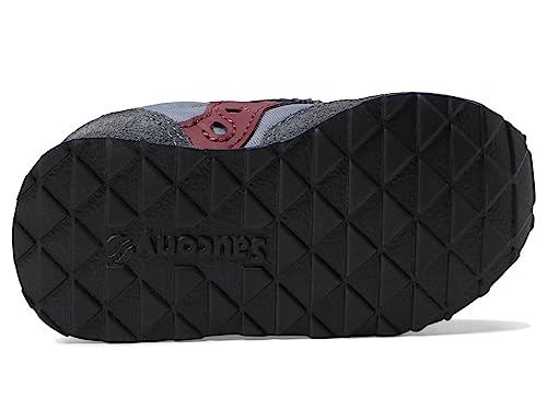 Saucony Boy's Original Jazz Hook & Loop (Toddler/Little Kid) Grey/Dark Red 8 Toddler M