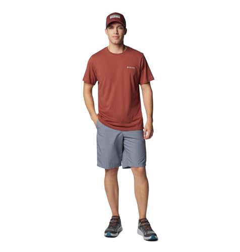 Columbia Mens Washed Out Hiking Short, Grey Ash, 34 x 10