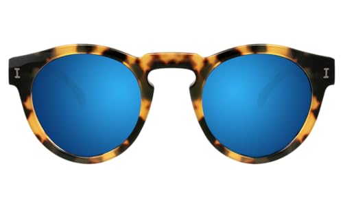 Illesteva Women's Leonard Mirrored Sunglasses, Tortoise/Blue, One Size
