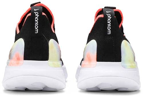 Nike Women's React Phantom Run Fk 2 Shoes, Black/Multi-color-bright Mango, 6