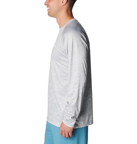 Columbia Men's Super Terminal Tackle PFG Fresh Fade Long Sleeve, Cool Grey/Tested Tough Fresh Super Fade, Small