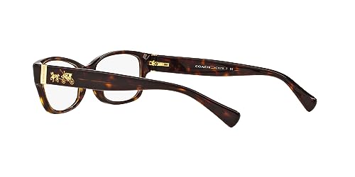 Coach HC6078 Prescription Eyewear Frames, Dark Tortoise/Demo Lens, 52 mm