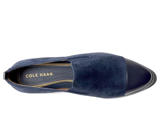 Cole Haan Women's Grand Ambition Slip-On Loafer Driving Style, Navy Blazer Suede, 9.5