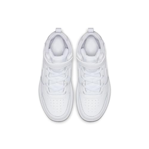 Nike Boy's Court Borough Mid 2 (Little Kid) White/White/White 13 Little Kid M