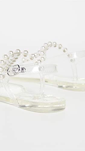 Stuart Weitzman Women's Goldie Jelly Sandals, Clear, 5 Medium US