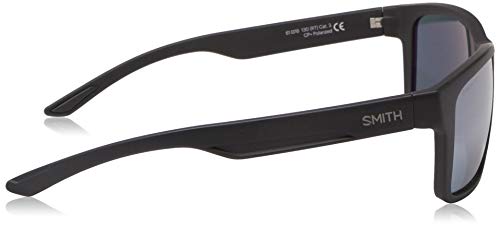 Smith Drake Matte Black/Platinum Polarized Rectangular Men's Sunglasses, 61mm