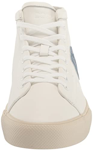 B Logo High Top Leather Sneaker Light Cream