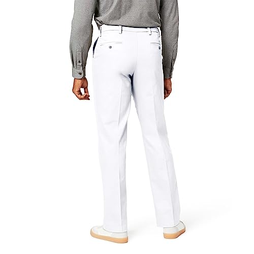 Dockers Men's Classic Fit Signature Khaki Lux Cotton Stretch Pants (Regular and Big & Tall), Paper White, 36W x 29L