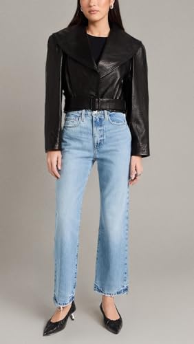 FRAME Women's Le Jane Crop Jeans, Rhode Grind, Blue, 30