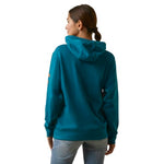 ARIAT Women's Logo Hoodie - Deep Lagoon, Medium