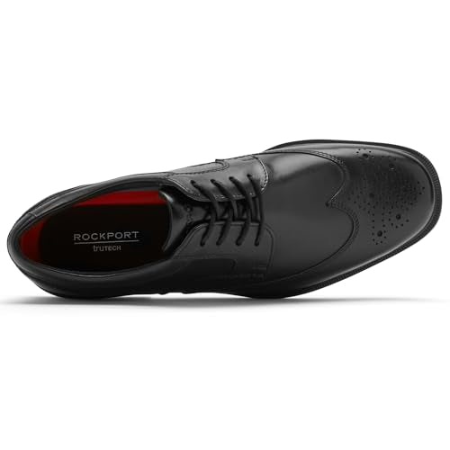 Rockport Men's Taylor Waterproof Wingtip Oxford, Black, 12