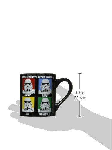 Silver Buffalo Star Wars Stormtrooper Expressions Ceramic Mug, 14 Ounces