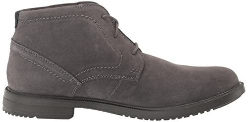 Rockport Men's Berenger Plain Toe Chukka Boot, Steel Grey Suede, 8.5