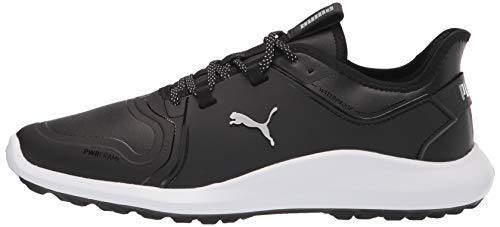 PUMA Men's Ignite Fasten8 Pro Golf Shoe, Black Silver Black, 14