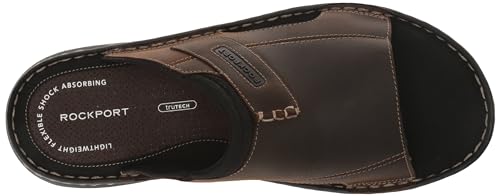 Rockport Men's Darwyn Slide 2 Sandal, Brown II Leather, 12 W US