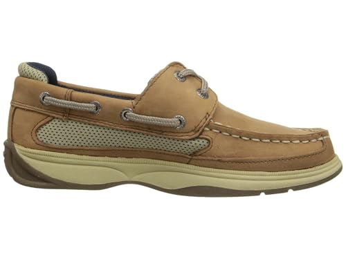 WKG Lanyard Boat Shoe, Dark TAN/Navy, 1 Wide US Unisex Big_Kid