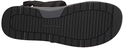 Rockport Men's Lucky Bay Sport 3 Strap Sandal, Black NBK, 10
