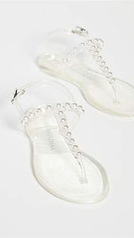 Stuart Weitzman Women's Goldie Jelly Sandals, Clear, 5 Medium US