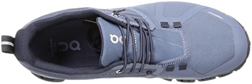 On Men's Cloud 5 Waterproof Sneakers, Metal/Navy, Blue, 7 Medium US