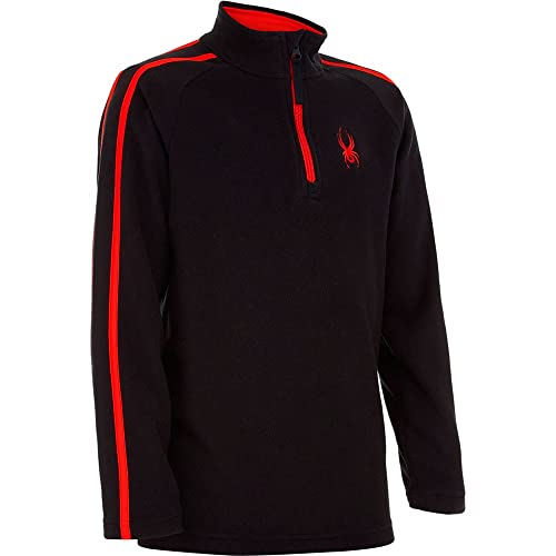 Spyder Boy's Speed Fleece Zip T-Neck (Little Kids/Big Kids) Black MD (10-12 Big Kid)