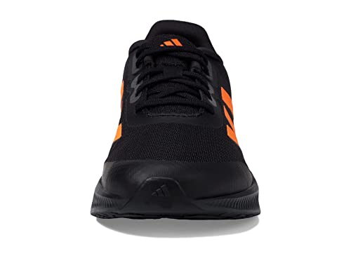 adidas® Kids Run Falcon 3.0 Running Shoes for Little Kids and Big Kids – Textile Design – Lace-Up Closure Black/Screaming Orange/Solar Gold 1.5 Little Kid M